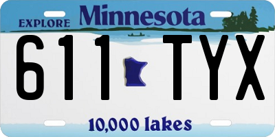 MN license plate 611TYX