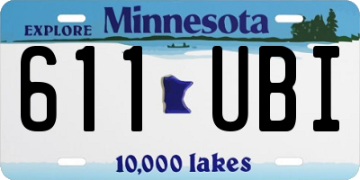 MN license plate 611UBI