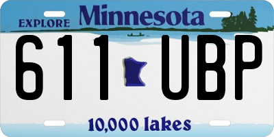 MN license plate 611UBP