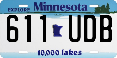 MN license plate 611UDB
