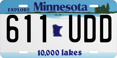 MN license plate 611UDD