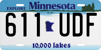MN license plate 611UDF
