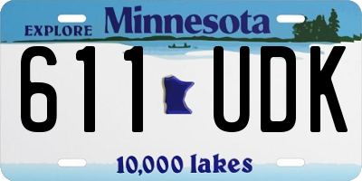 MN license plate 611UDK
