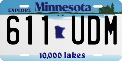 MN license plate 611UDM