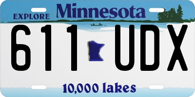 MN license plate 611UDX