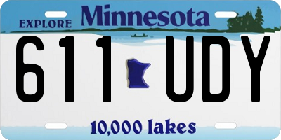 MN license plate 611UDY