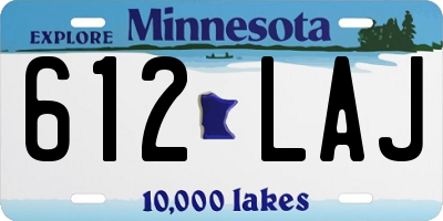 MN license plate 612LAJ