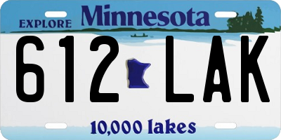 MN license plate 612LAK