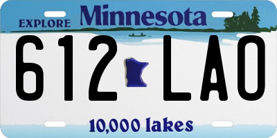 MN license plate 612LAO