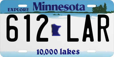 MN license plate 612LAR