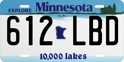 MN license plate 612LBD