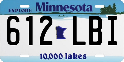 MN license plate 612LBI