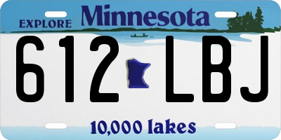 MN license plate 612LBJ