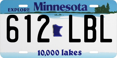 MN license plate 612LBL