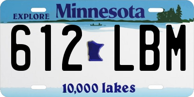 MN license plate 612LBM