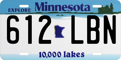 MN license plate 612LBN