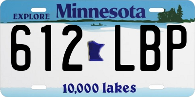 MN license plate 612LBP