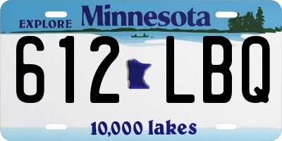 MN license plate 612LBQ