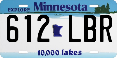 MN license plate 612LBR