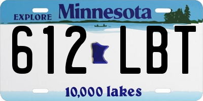 MN license plate 612LBT