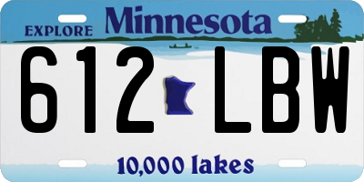 MN license plate 612LBW