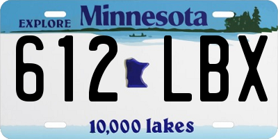MN license plate 612LBX