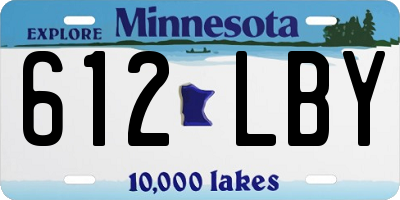 MN license plate 612LBY