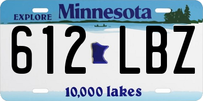 MN license plate 612LBZ