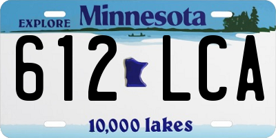 MN license plate 612LCA