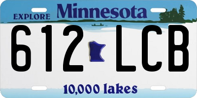 MN license plate 612LCB