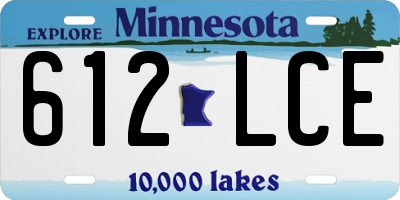 MN license plate 612LCE