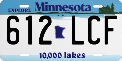 MN license plate 612LCF