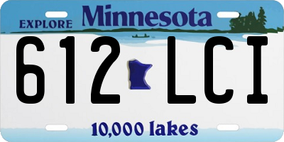 MN license plate 612LCI