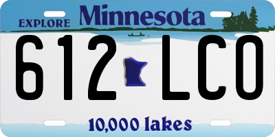 MN license plate 612LCO