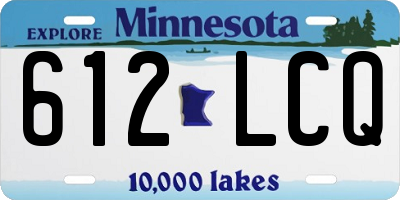 MN license plate 612LCQ