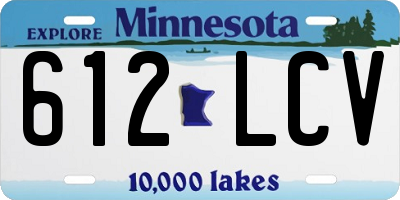 MN license plate 612LCV