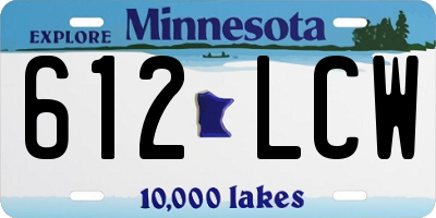 MN license plate 612LCW