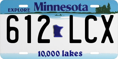 MN license plate 612LCX