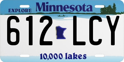 MN license plate 612LCY