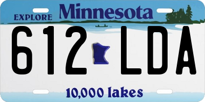 MN license plate 612LDA