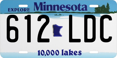 MN license plate 612LDC