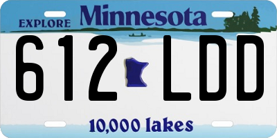 MN license plate 612LDD