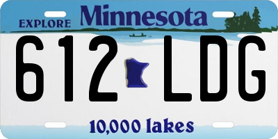 MN license plate 612LDG