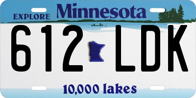 MN license plate 612LDK