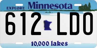 MN license plate 612LDO