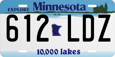 MN license plate 612LDZ