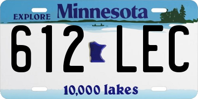 MN license plate 612LEC