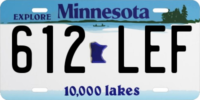 MN license plate 612LEF