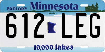 MN license plate 612LEG