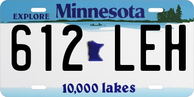 MN license plate 612LEH